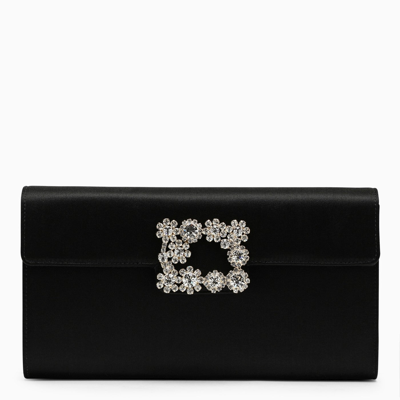 Roger Vivier Black Satin Clutch Bag With Buckle