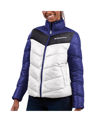 G-III 4HER BY CARL BANKS WOMEN'S G-III 4HER BY CARL BANKS WHITE, PURPLE BALTIMORE RAVENS NEW STAR QUILTED FULL-ZIP JACKET