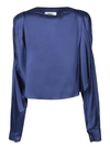 Mm6 Maison Margiela Satin Finish Blouse In Blue