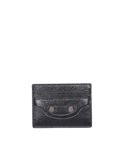 Balenciaga Arena Calf Leather Cardholder In Grey