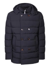 Moorer Double-breasted Down Jacket In Blue