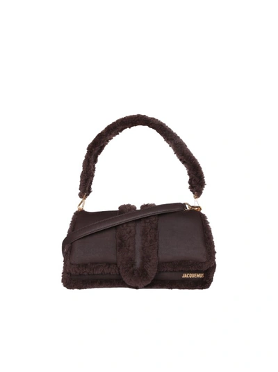 Jacquemus Le Bambimou Lamb Shearling Shoulder Bag In Black