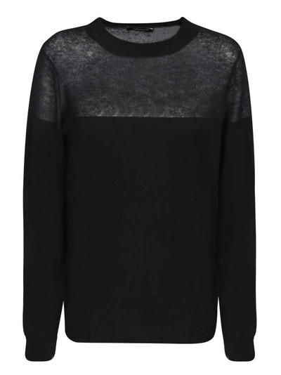 Fabiana Filippi Mesh Shoulders Sweater In Black
