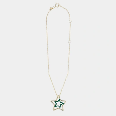 Alíta Alita Bottle Green Gold Metal Estrella Necklace