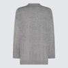 ALLUDE ALLUDE GREY WOOL AND CASHMERE BLEND CARDIGAN