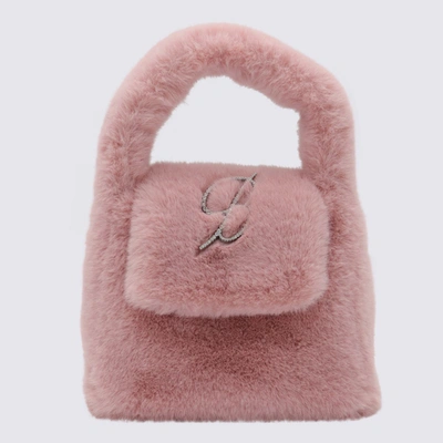 Blumarine Chalk Pink Faux Fur Monogram B Bag