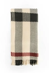 Burberry Beige Check Pattern Scarf In Multicolor