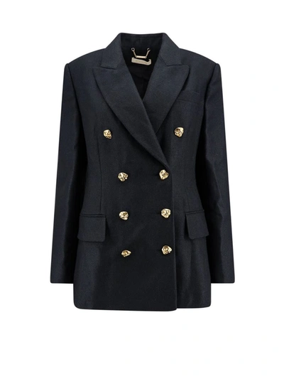 Chloé Double-breasted Blazer With Gold Buttons In Black