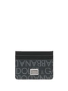 Dolce & Gabbana Jacquard Card Holder With Logo In Grey