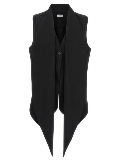 Ferragamo Scarf-neck Suiting Vest In Black