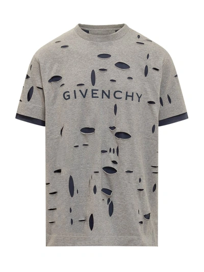 Givenchy Men's Oversized T-shirt In Destroyed Cotton In White