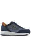 Hogan Interactive H Suede Low-top Sneakers In Blue