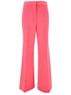 STELLA MCCARTNEY 'ICONIC' SALMON PINK TAILORED FLARED PANTS IN STRETCH WOOL WOMAN