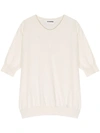 Jil Sander Ribbed-knit Cotton T-shirt In White
