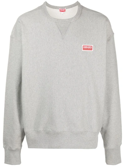 Kenzo Sweatshirt With Logo Application In Grey