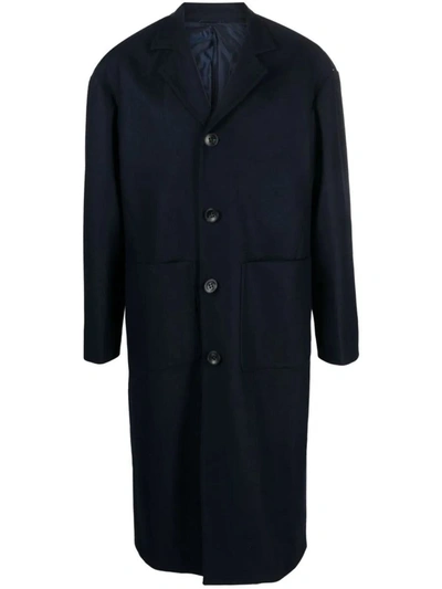 Kiton Single-breasted Virgin-wool Coat In Black