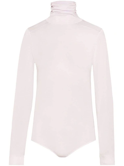 Maison Margiela Four-stitch Sheer Bodysuit In White