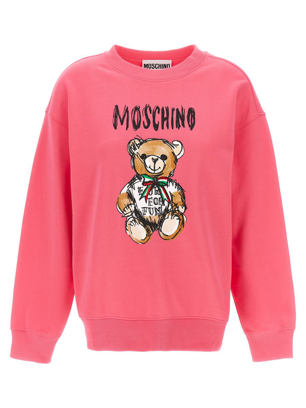 Moschino Teddy Bear-motif cotton hoodie - Brown