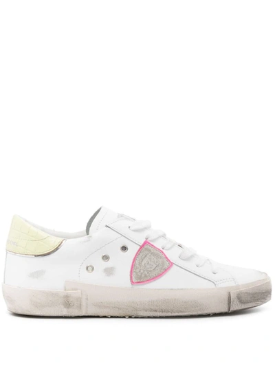 Philippe Model Prsx Casual Leather Sneaker In White