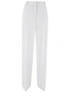 Michael Michael Kors White Wide Leg Tailored Pants In Cotton Woman In White