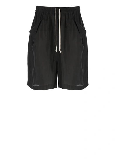 Rick Owens Drawstring-waistband Boxing Shorts In Black