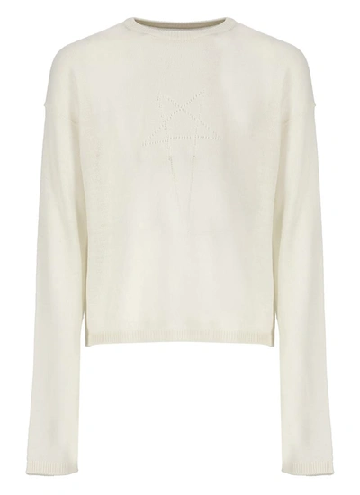 Rick Owens Star Detailed Knit Jumper In White
