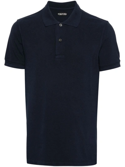 Tom Ford Polo Shirt With Logo In Blue