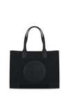 Tory Burch Black Ella Small Tote Bag In Black