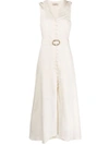 Twinset V-neck Buttoned Maxi Dress In Ivory