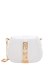 Versace Mini Greca Goddess Leather Shoulder Bag In White