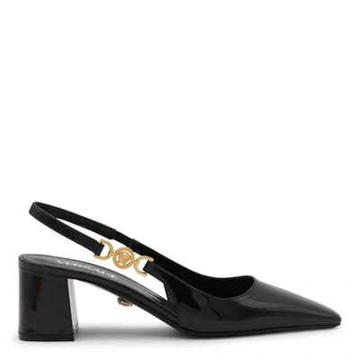 Versace With Heel In Black- Gold