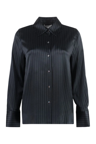 Vince Silk Shirt In Blue