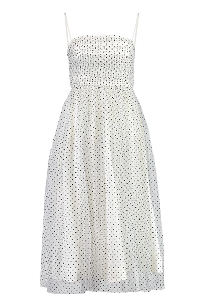 Zimmermann Polka-dot Tulle Dress In Panna