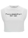 Philosophy Di Lorenzo Serafini Cropped Logo T-shirt In White