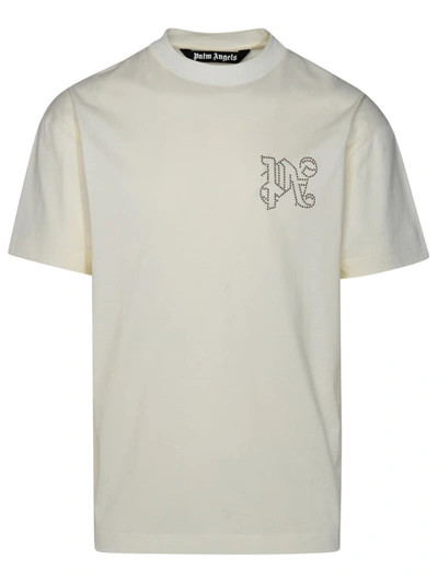 Palm Angels T-shirt Monogram Stud In White