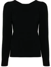 Twinset Scoop-neck Ribbed-knit Top In Black