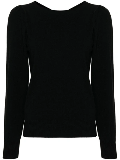 Twinset Scoop-neck Ribbed-knit Top In Black  
