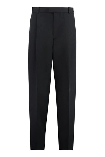 Bottega Veneta Pleated Front Tailored Trousers In Black
