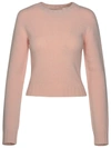 Palm Angels Knit Crew-neck Sweater With Ribbed Cuffs And Hemline In Pink