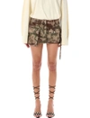 Attico Fay Camouflage-print Miniskirt In Chocolate Green
