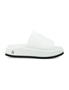 Attico Mia Leather Flatform Slides In White
