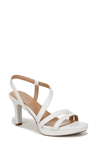 Naturalizer Brenta Strappy Sandals In White Faux Leather
