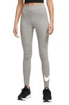 Nike Sportswear Classics High Waist Graphic Leggings In 063dk Grey Heather/ Sail
