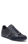 Hugo Boss Saturn Low Top Sneaker In Dk Bu