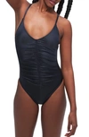GOOD AMERICAN ALWAYS RUCHED ONE-PIECE SWIMSUIT