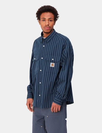 Carhartt Chaqueta Orlean Stripe In Blue