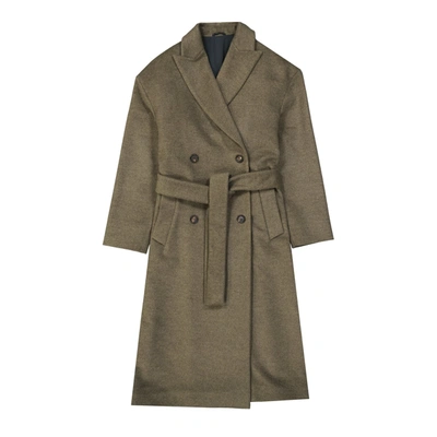 Brunello Cucinelli Wool And Cashmere Coat In Green