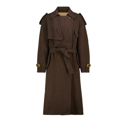 Fendi Cashmere Coat In Brown