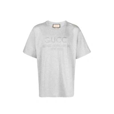 Gucci Oversized Cotton T-shirt In Gray
