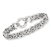Ross-simons Sterling Silver Medium Byzantine Bracelet For Women In Multi